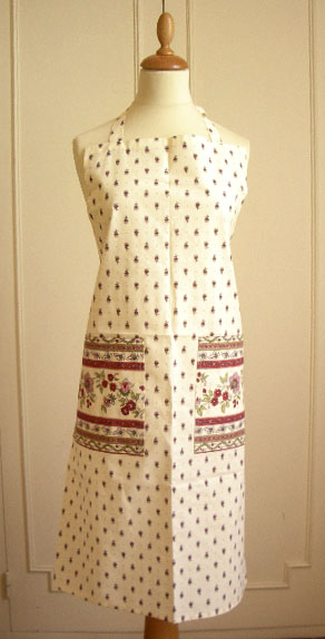 French Apron, Provence fabric (Marat d'Avignon / Avignon. raw) - Click Image to Close